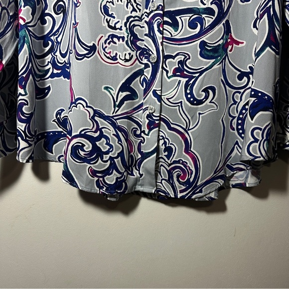 Chico’s Sand Wash Paisley Button Down Long Sleeve Blouse Size 3 (16-18) - Picture 3 of 7